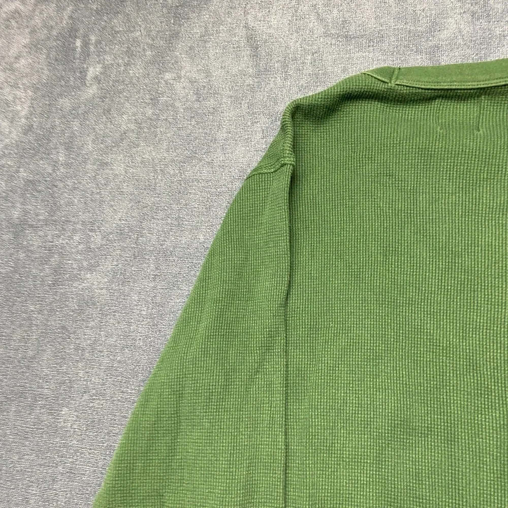 Gap Heavyweight Thermal T Shirt Boys Small Green Long Sleeve Crew Neck Casual
